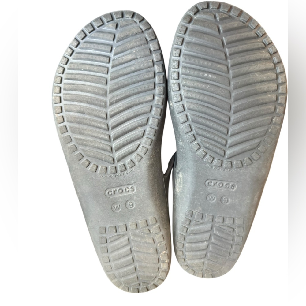 Crocs Iconic Comfort Black Strappy Slides W9 Minimalist Athleisure Summer Sandal - Picture 2 of 4